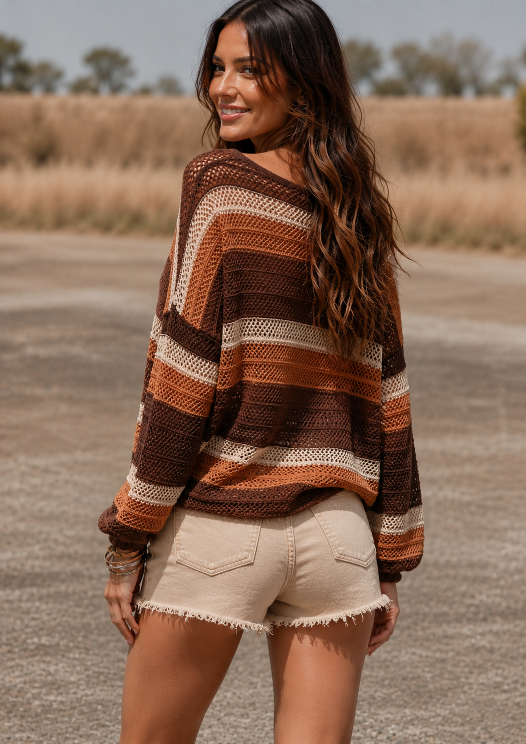 Boho Striped Sweater