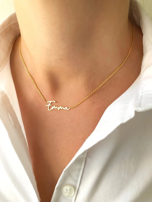 14K Solid Gold Custom Name Necklace