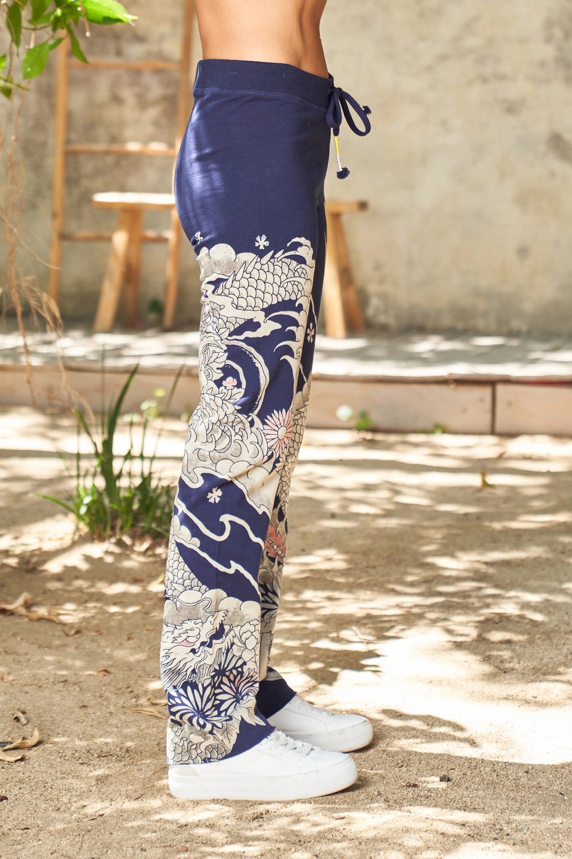 Paparazzi by Biz - Stretch Fit Dragon Print Lounge Pant with Raw Hem