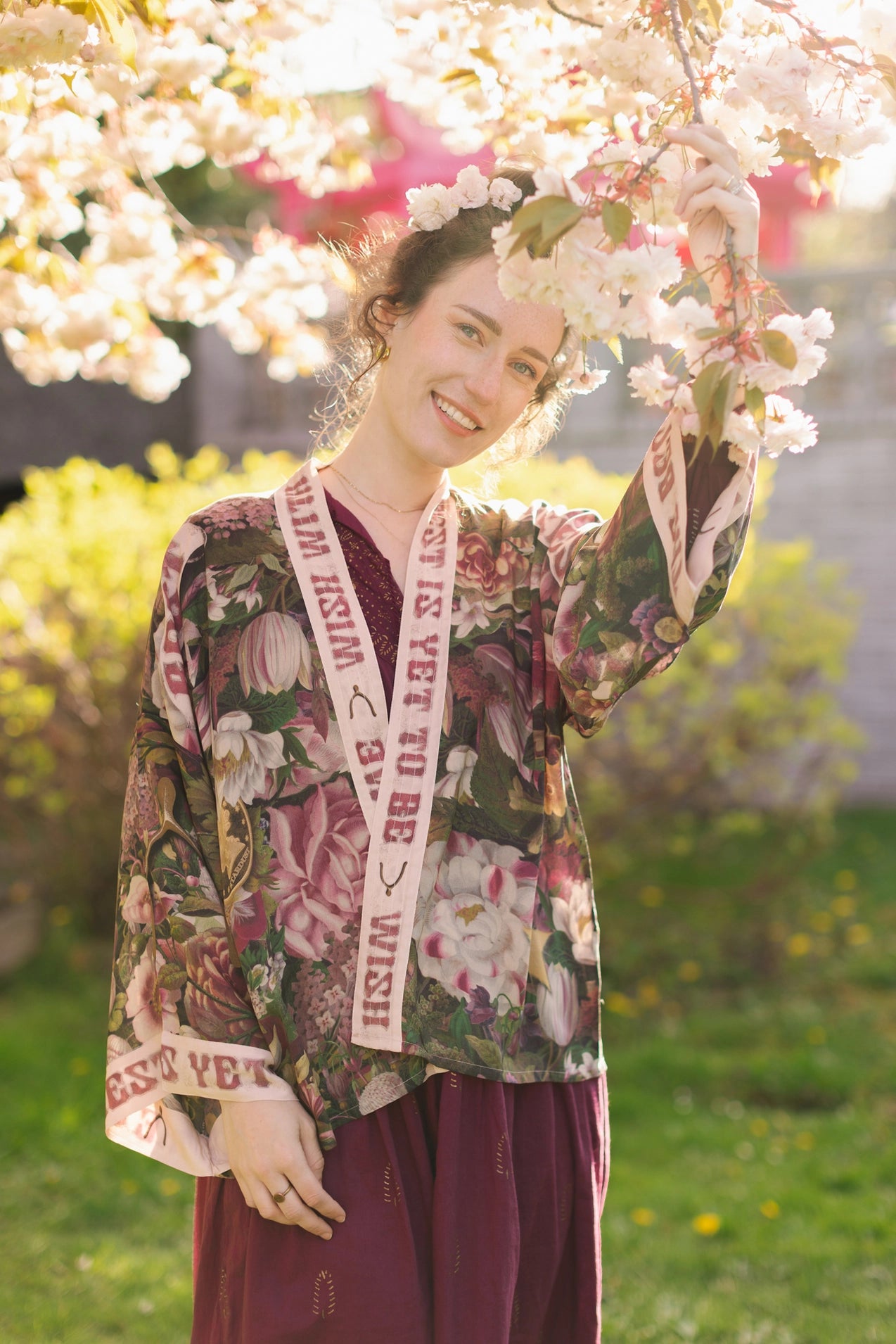 Market Of Stars Make A Wish Floral Cropped Bamboo Kimono w/ Good Luck Charms Pre-Order Ships February 2025