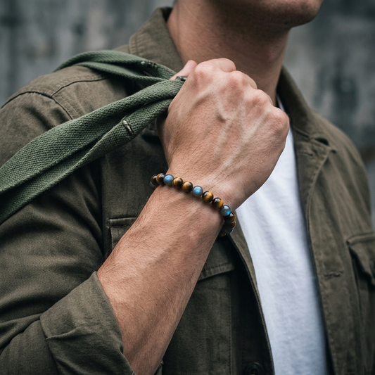 Tiger's Eye & Labradorite Gemstone Bracelet