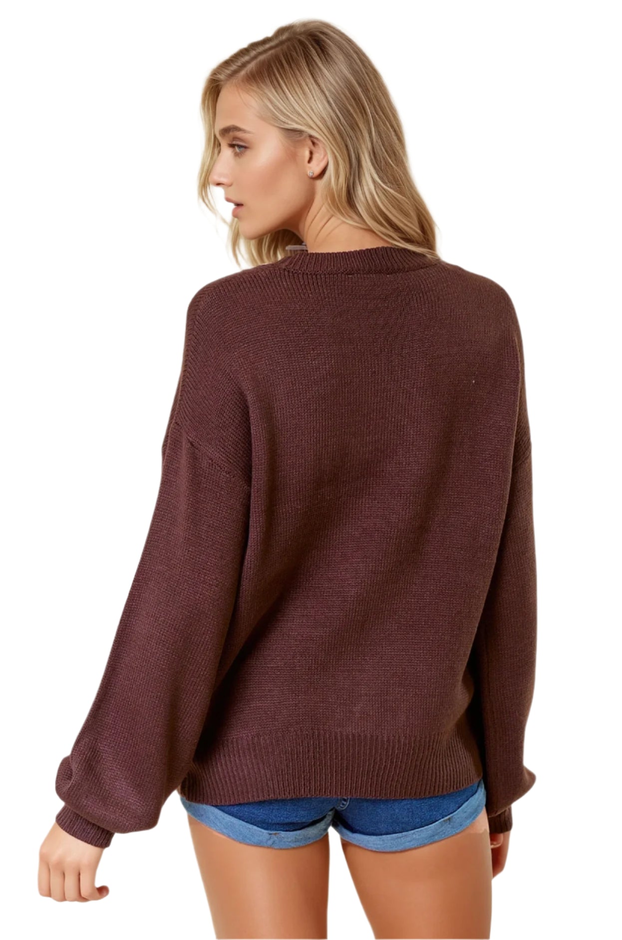 Hello Fall Letter Embroidered Sweater