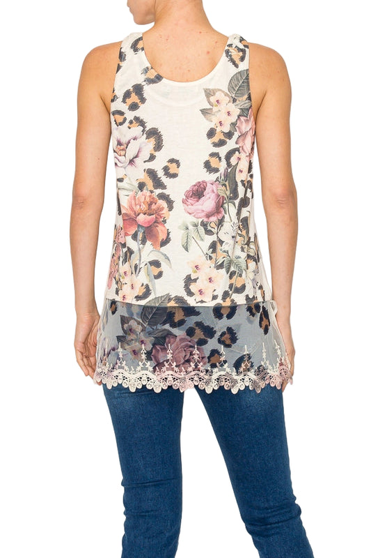 Leo Rose Vintage Inspired Lace Tunic Top with Embroidered Hem - Ships Late September