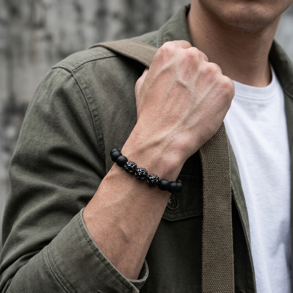 Onyx Spike Gemstone Bracelet