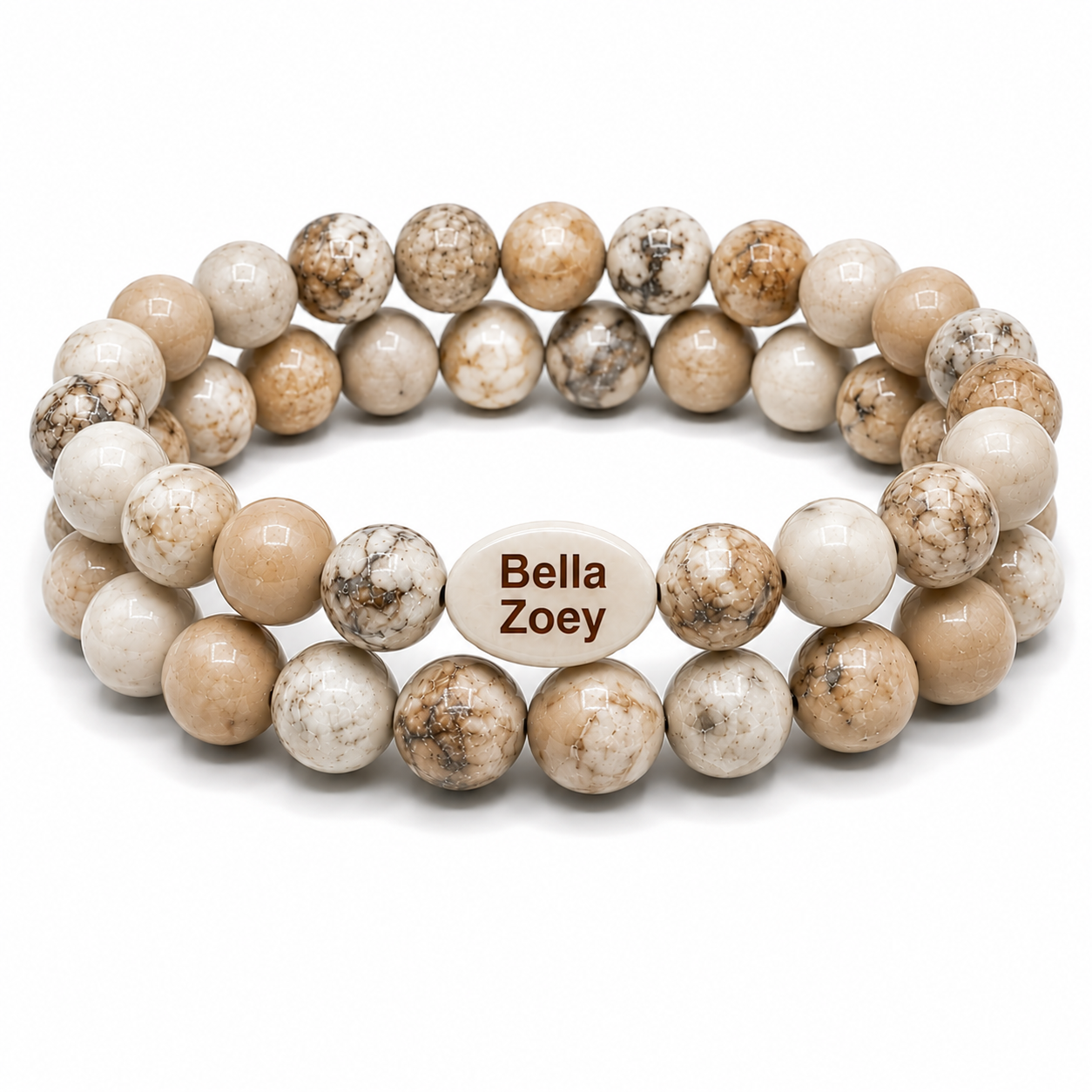Custom Engraved - Personalized Name, Date, Saying, Symbol, Logo Gemstone Bracelet