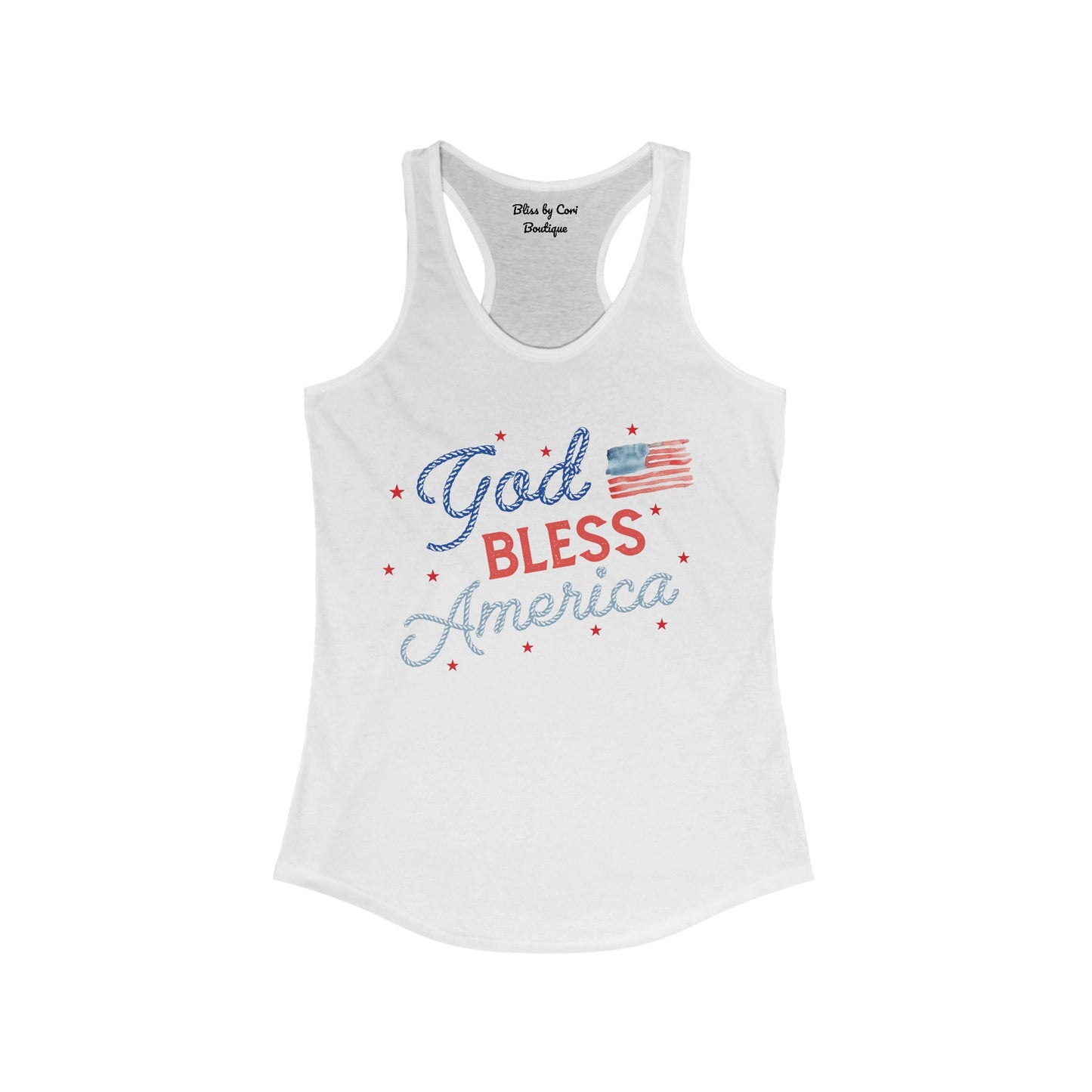 God Bless America Women's Ideal Racerback Tank