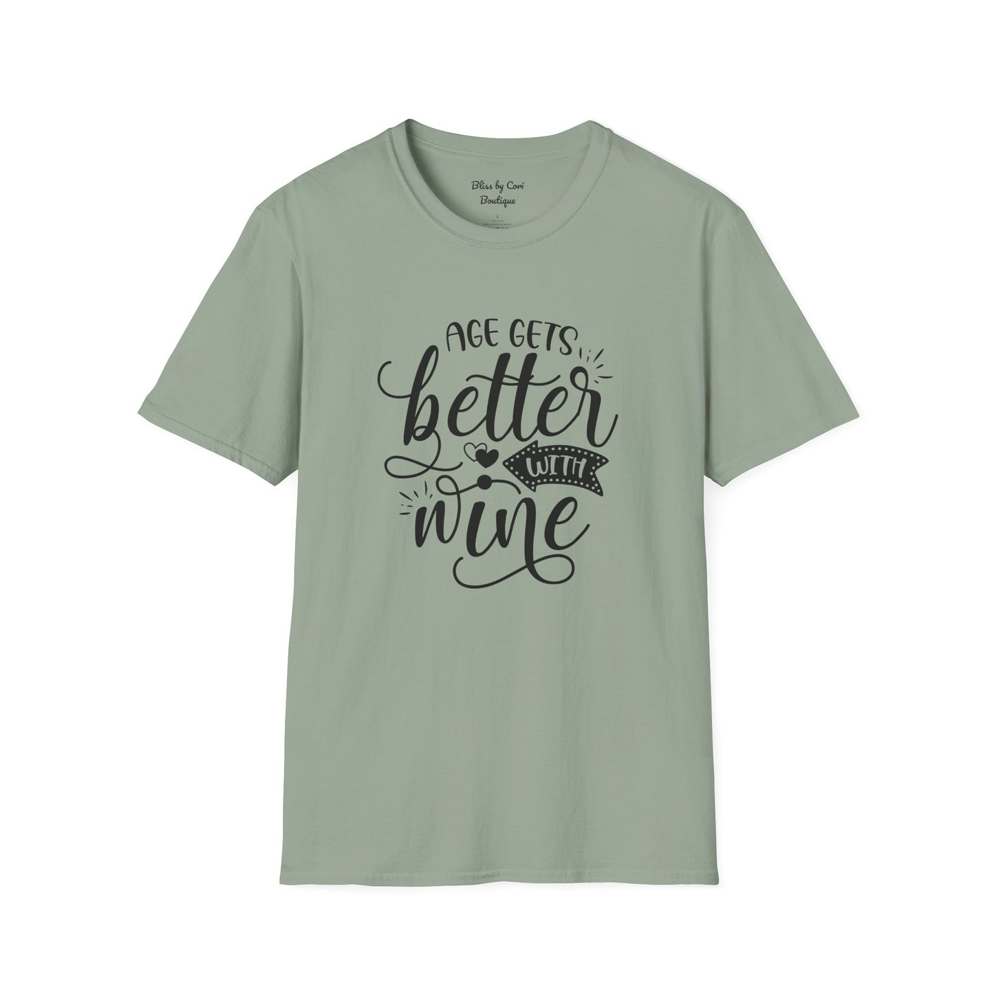 Age gets Better With Wine Softstyle T-Shirt Available In 14 Colors