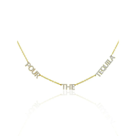 Pour The Tequilla CZ Necklace