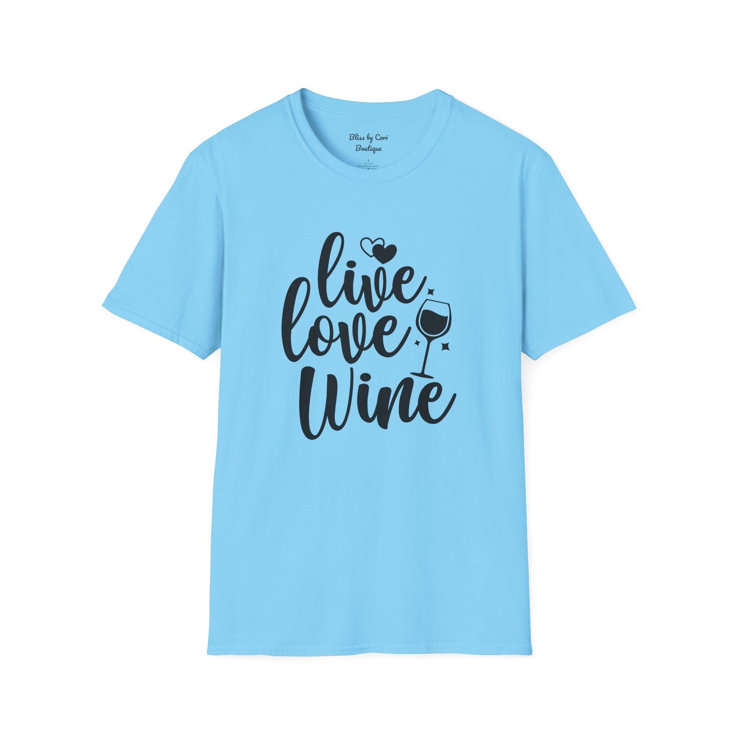 Live Love Wine Softstyle T-Shirt Available In 14 Colors