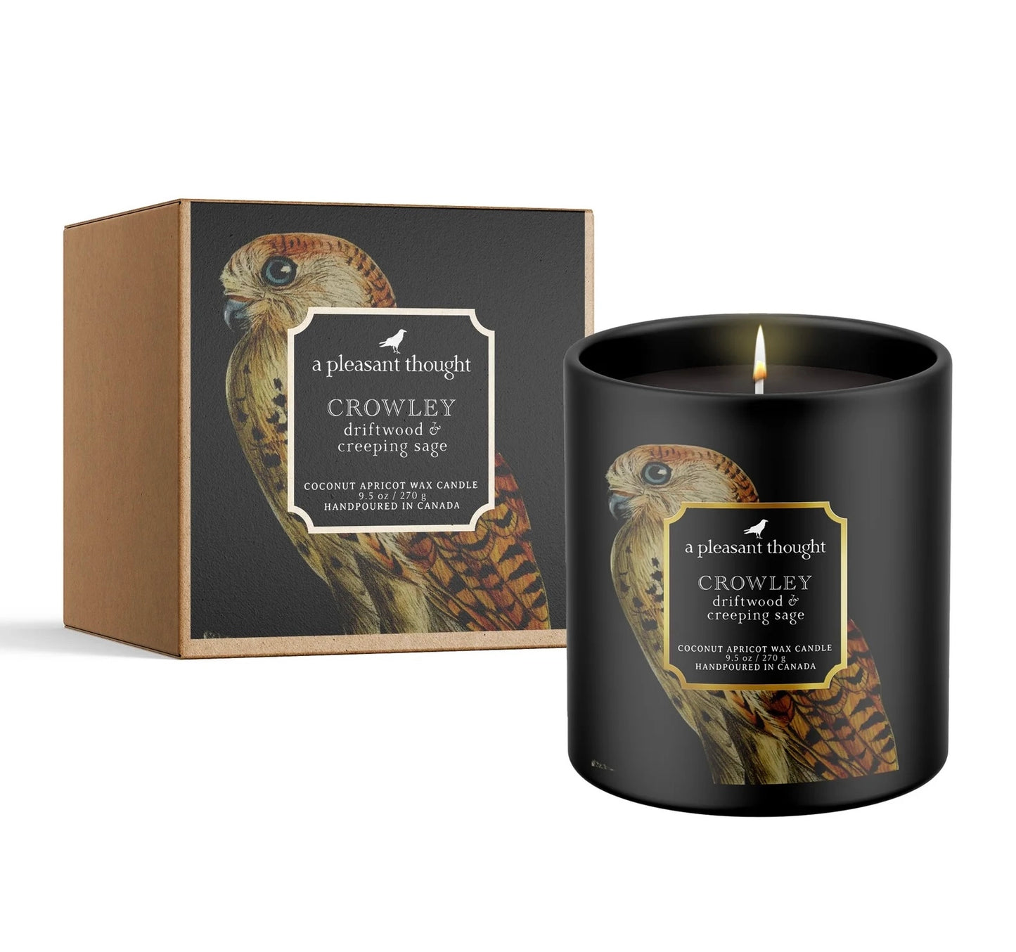 Crowley | Driftwood & Creeping Sage | Raven Candle  -  A Pleasant Thought Candle Co