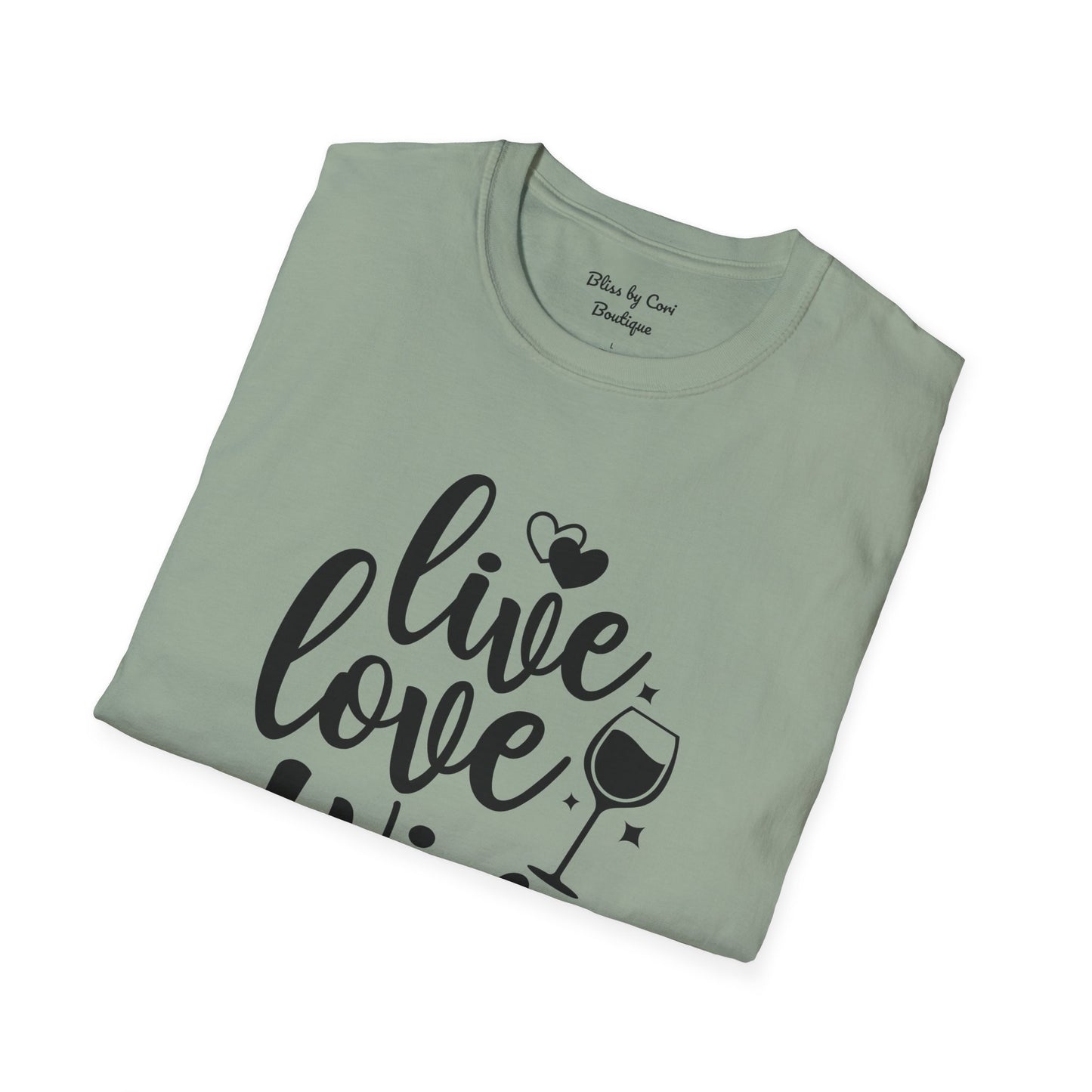 Live Love Wine Softstyle T-Shirt Available In 14 Colors