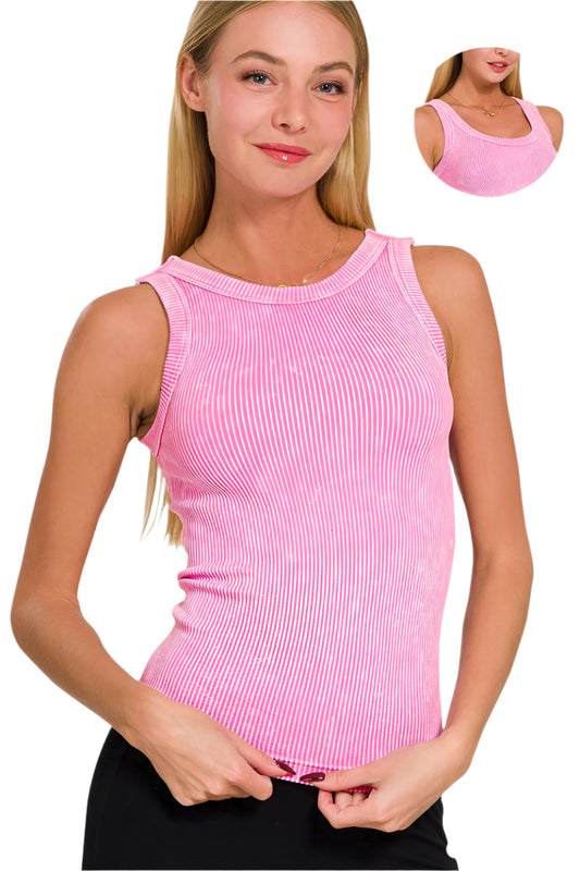Acid Mineral Washed Ribbed Tank