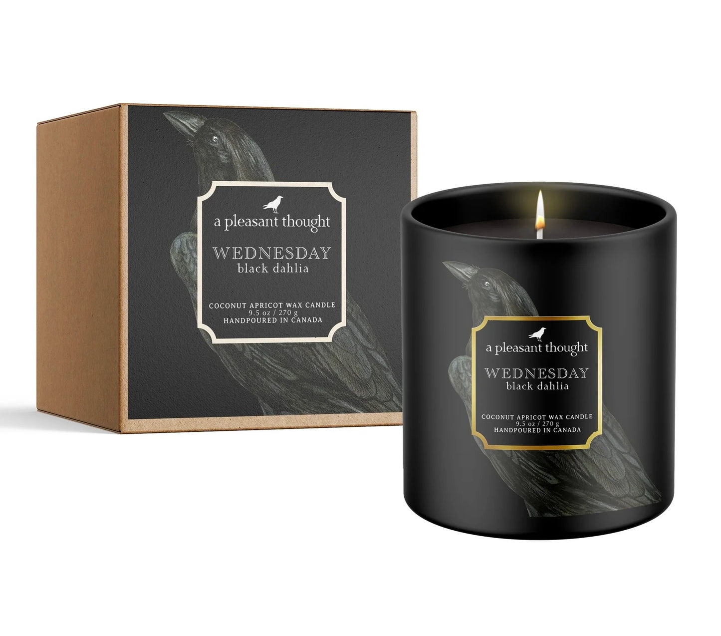 Wednesday | Black Dahlia | Raven Candle -  A Pleasant Thought Candle Co