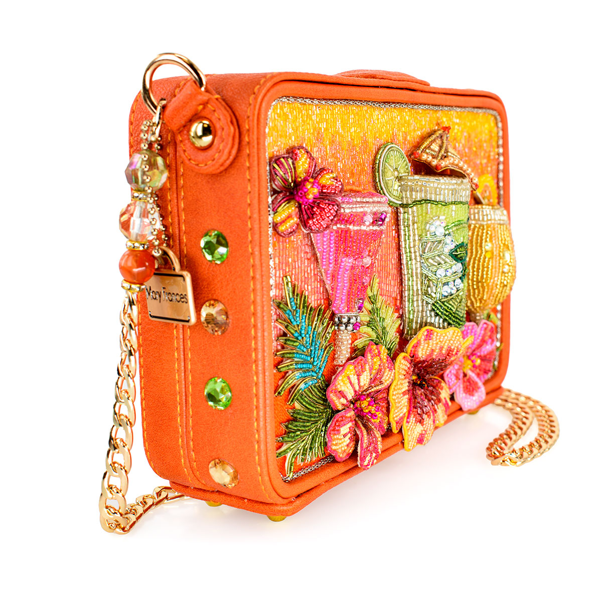 Mary Frances - Relax and Rewind Beaded Flower and Cocktails Handbag