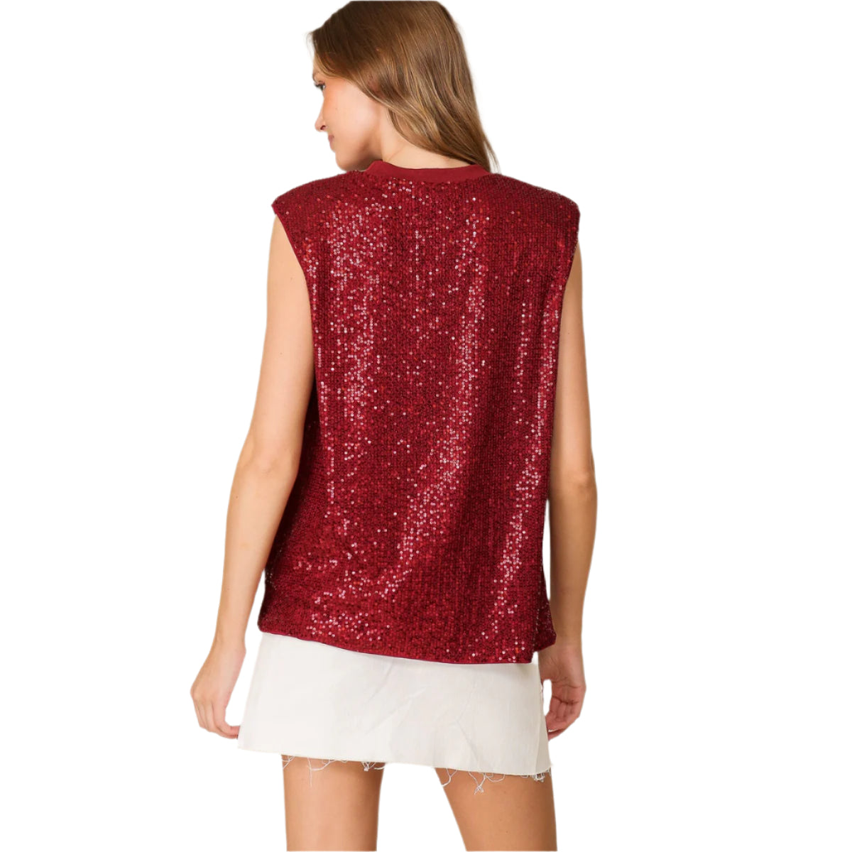Red Sequins Top