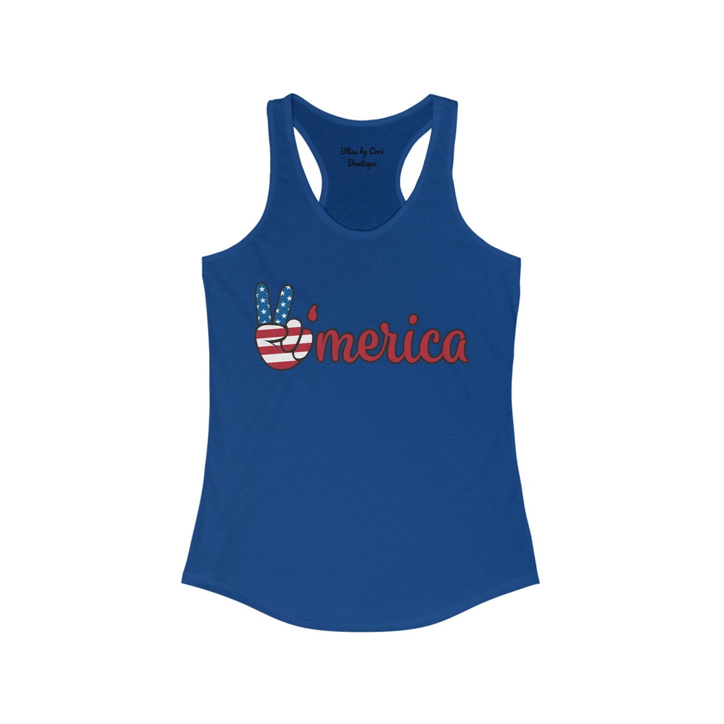 M'erica 4th of July America Women's Ideal Racerback Tank