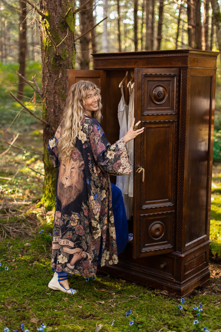 Lionheart Opera Duster w/ Botanicals & Narnia Inspired Print - Pre Order - Ships in March 2026