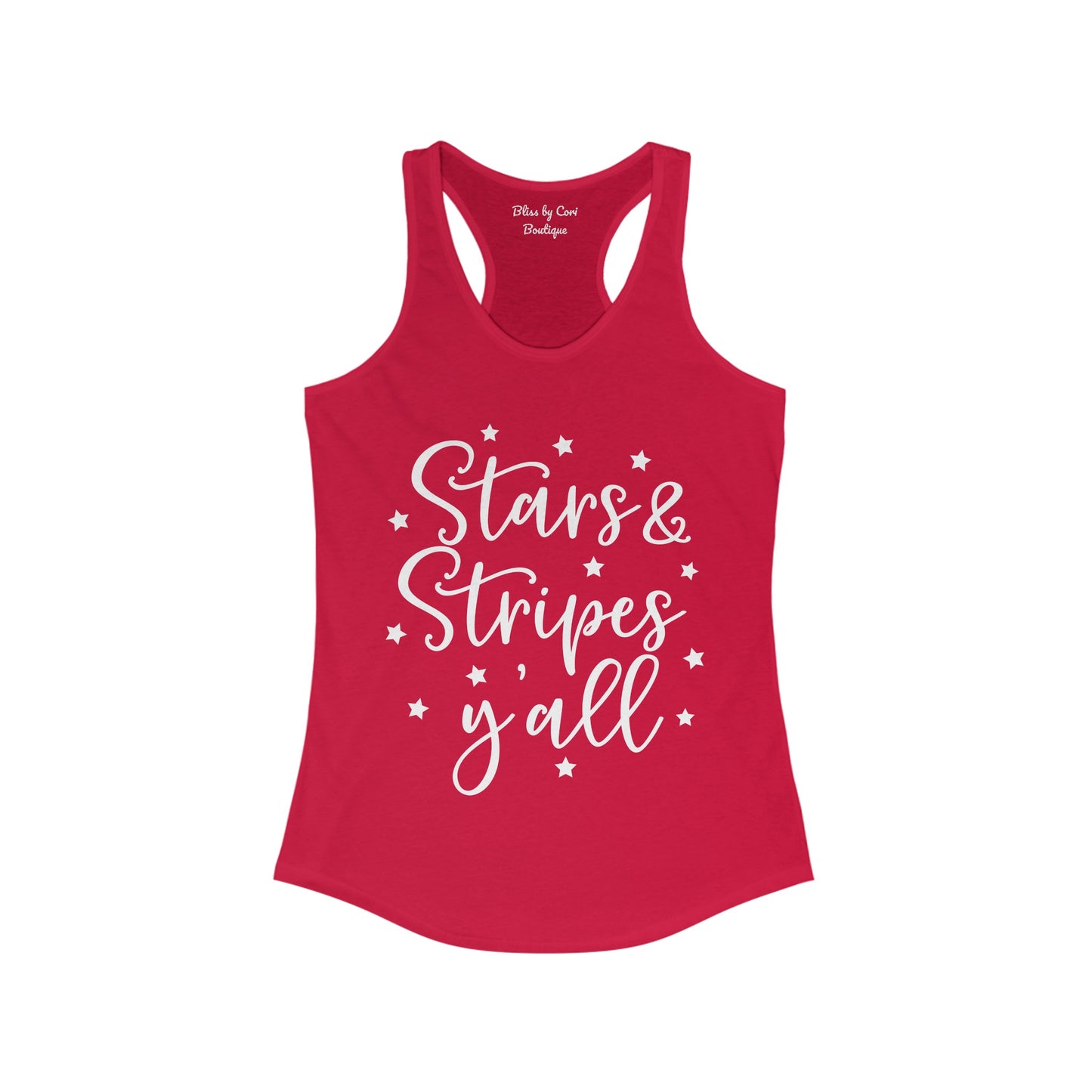 Stars & Stripes Ya'll  Women's Ideal Racerback Tank