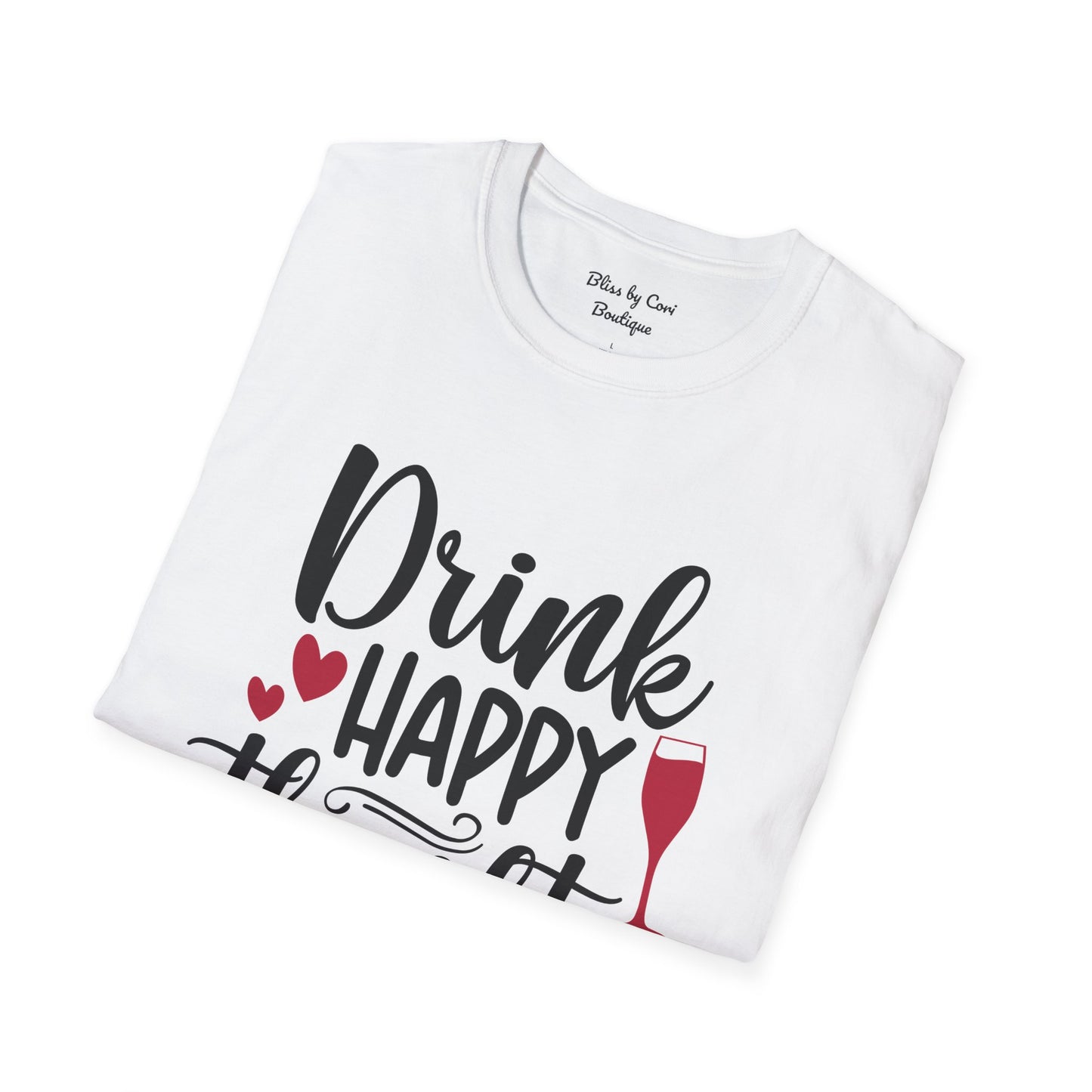 Drink Happy Thoughts Softstyle T-Shirt Available In 14 Colors