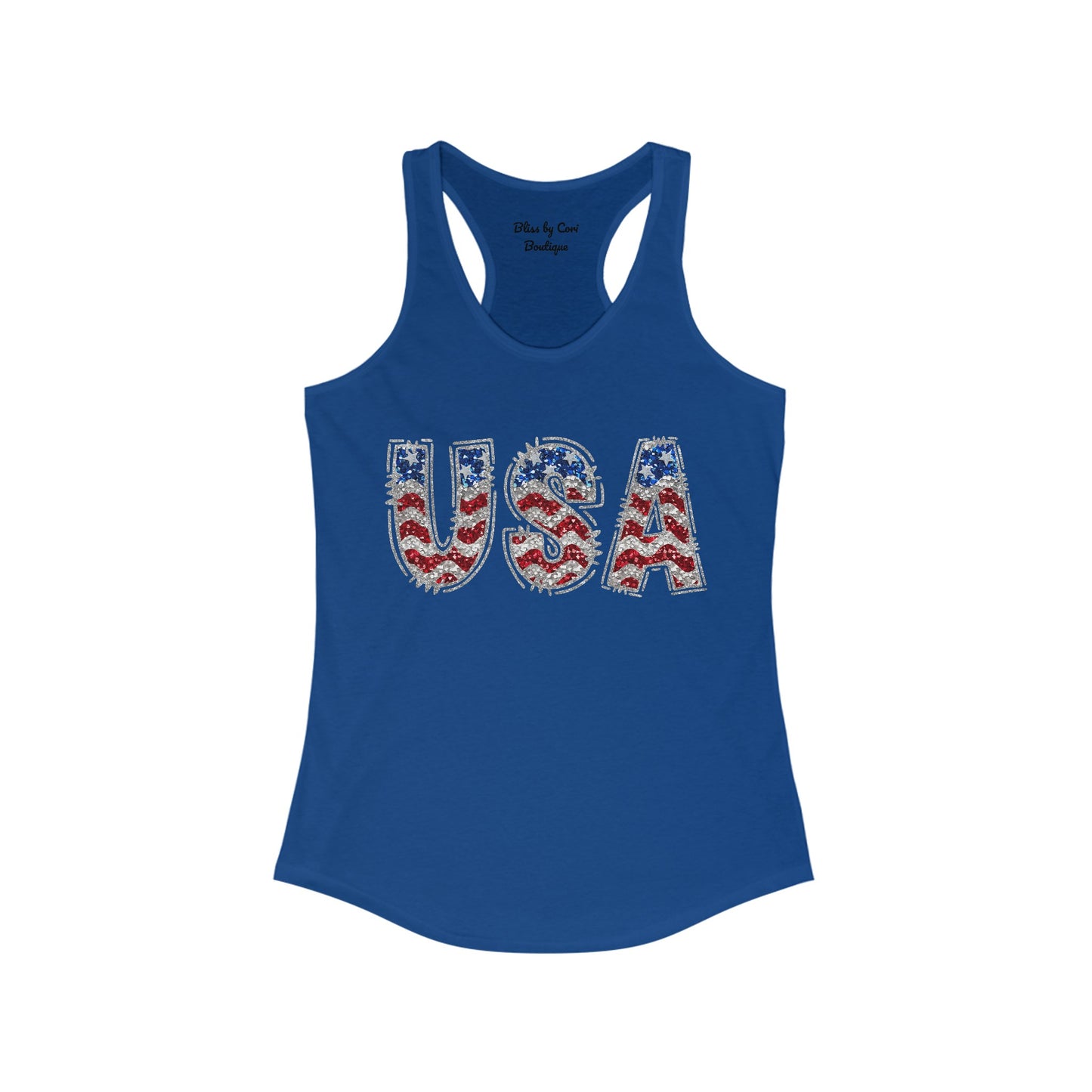 4th of July USA Women's Ideal Racerback Tank - Available in Red, White & Blue