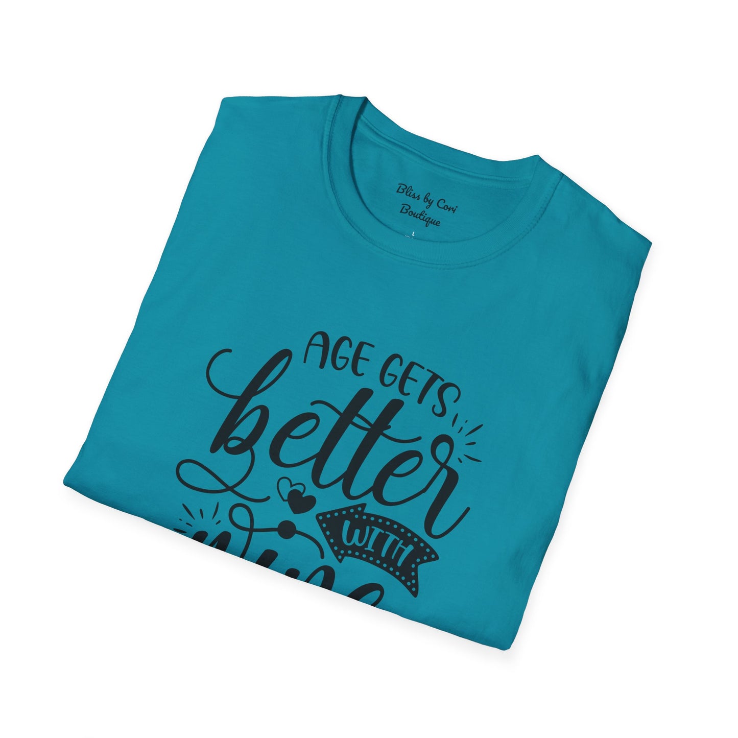 Age gets Better With Wine Softstyle T-Shirt Available In 14 Colors