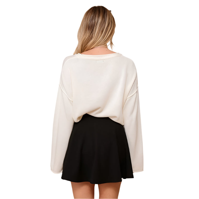 Mimosa Please Round Neck Oversized Sweater
