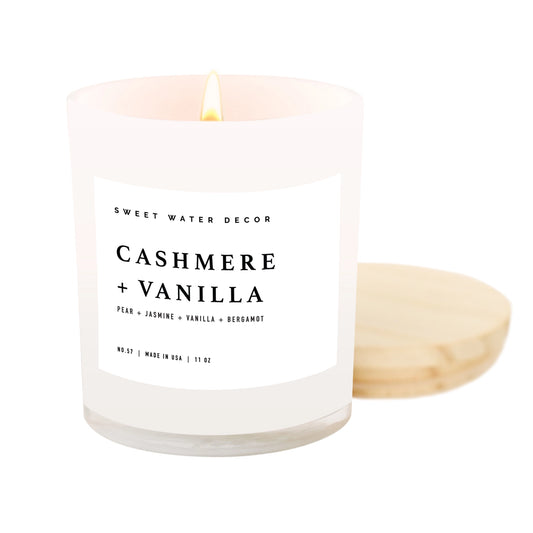 Cashmere & Vanilla 11 oz Soy Candle - Home Decor & Gifts