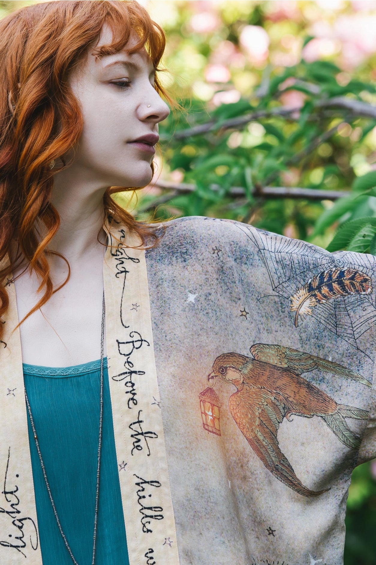 Lovelight Pixie Cropped Kimono w/ Woodland Swallow & Stars Pre-Order - Ships Late October 2025