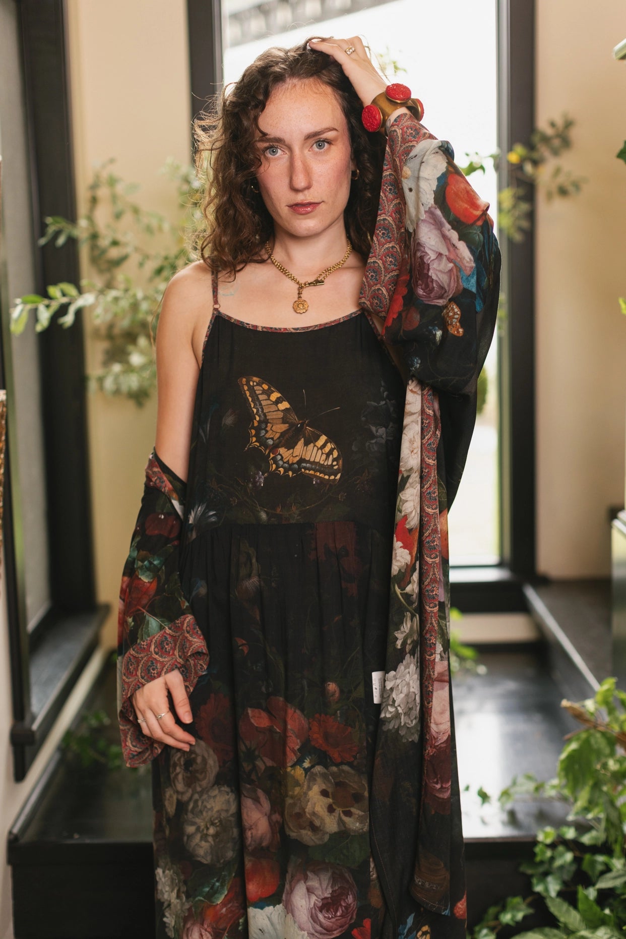 Flight of Fancy Bohéme Long Maxi Slip Dress With Hummingbirds - Pre-Order - Ships In May