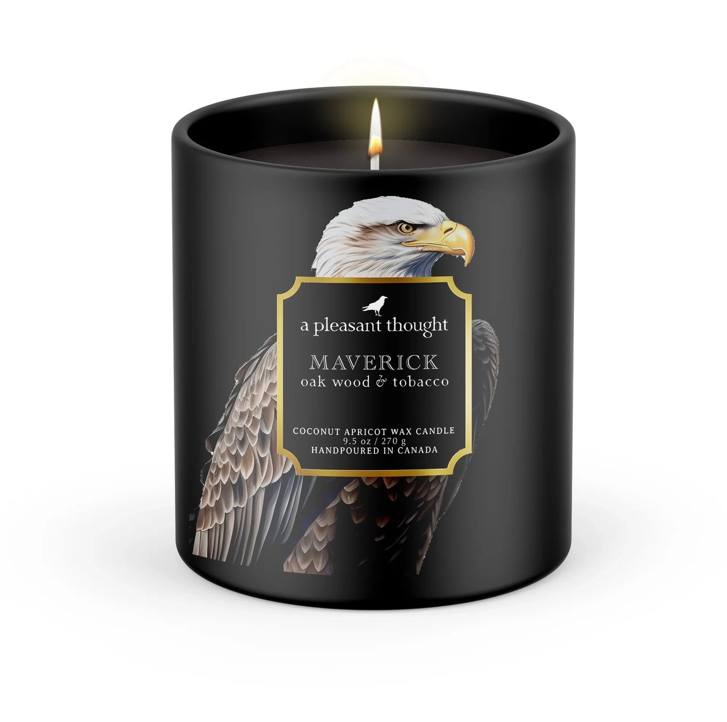 Maverick | Oak Wood & Tobacco | Raven Candle -  A Pleasant Thought Candle Co