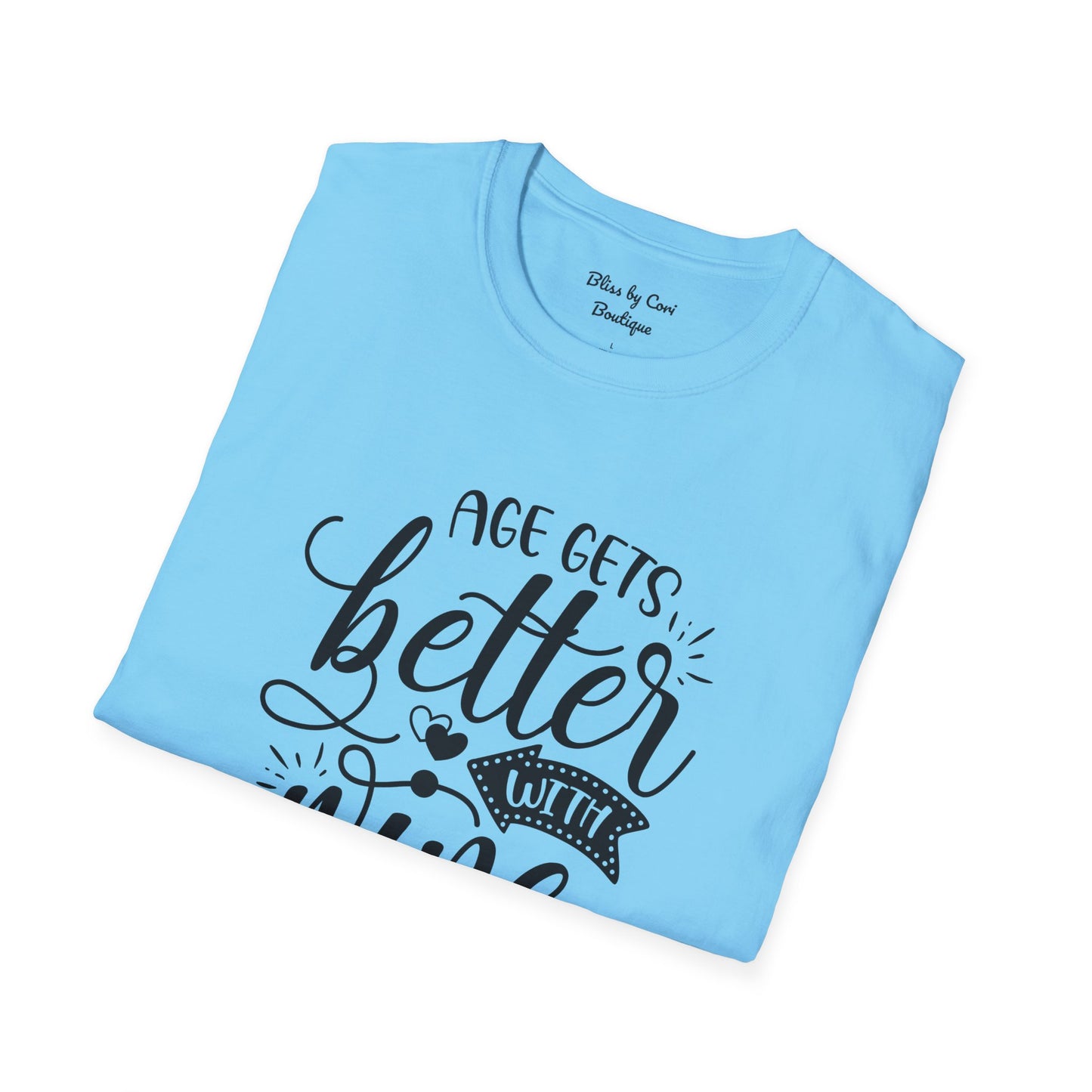 Age gets Better With Wine Softstyle T-Shirt Available In 14 Colors