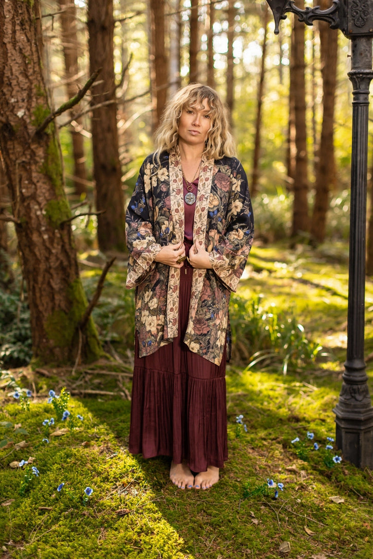 Lionheart Matinée Duster w/ Florals & Narnia Inspired Print - Pre Order - Ships in March 2026
