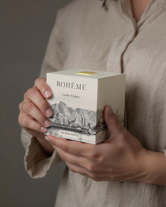 Boħeme Fragrance Collection - Cape Town Candle - Sea Salt, Wild Fig & Jasmine