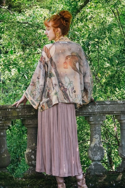 Lovelight Pixie Cropped Kimono w/ Woodland Swallow & Stars Pre-Order - Ships Late October 2025
