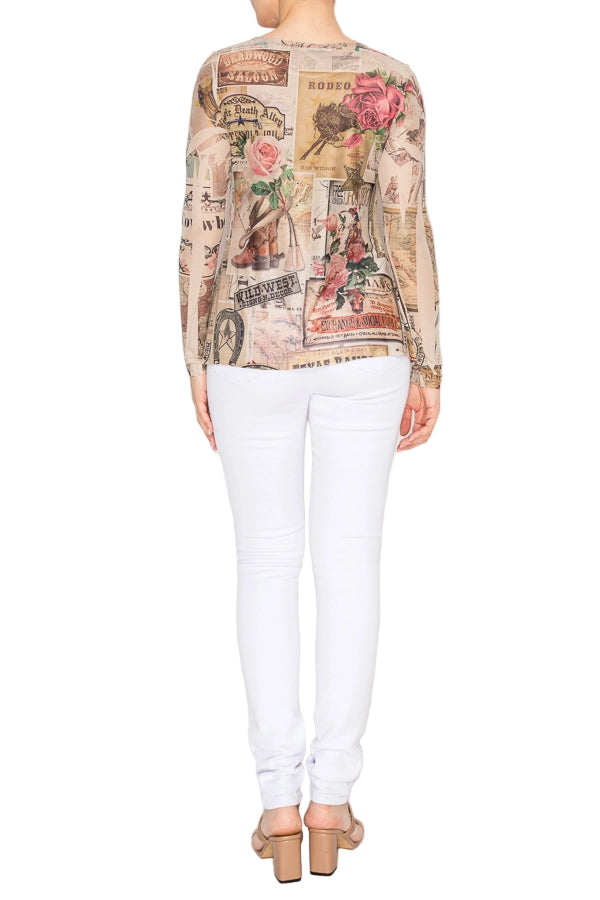 Rose West Minimalist Sheer All-Mesh Long Sleeve Top - Ships Late September