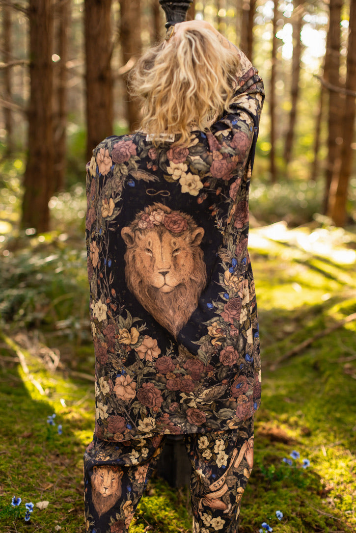 Lionheart Matinée Duster w/ Florals & Narnia Inspired Print - Pre Order - Ships in March 2026
