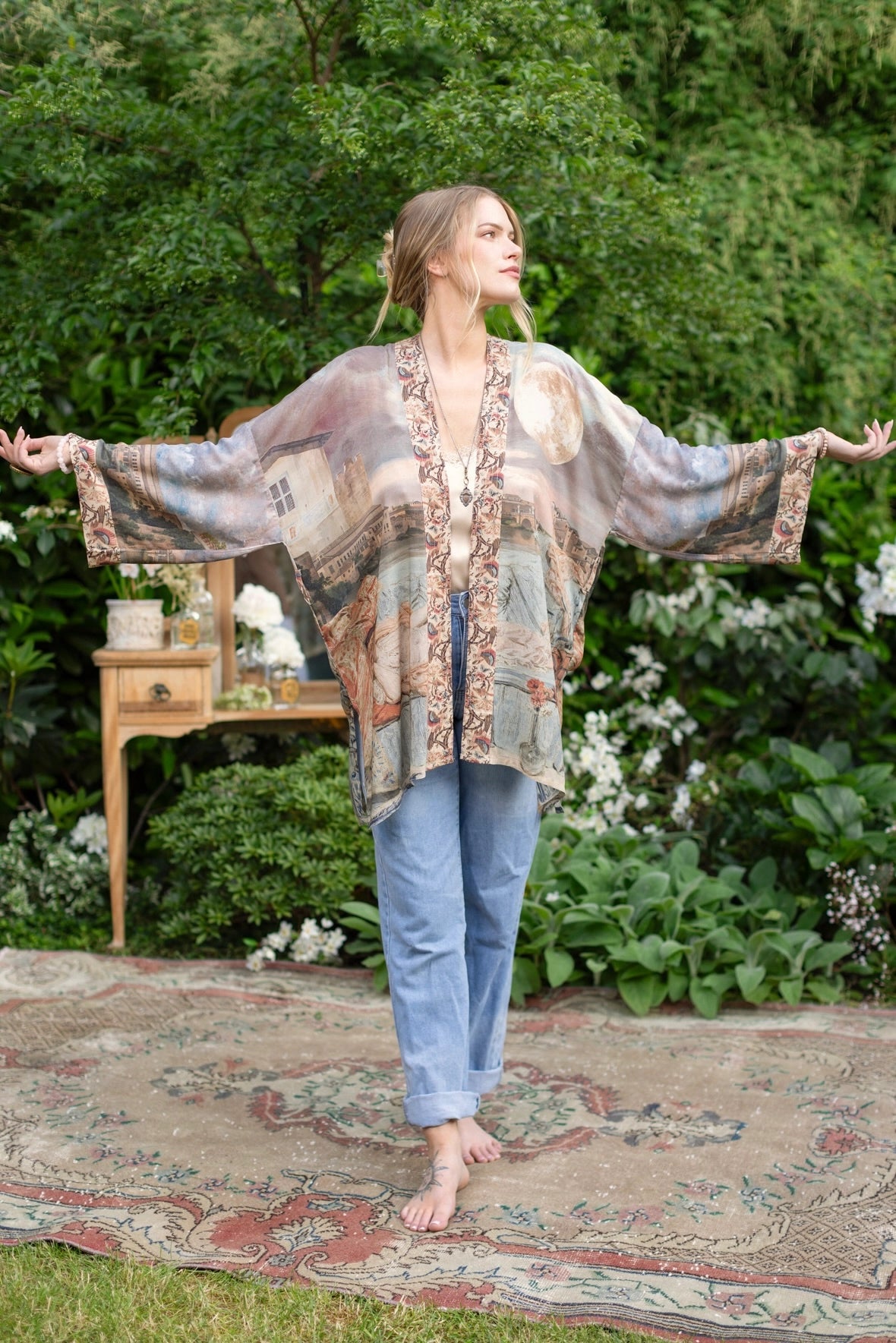 Market Of Stars Imaginarium Bamboo Bohemian Kimono Cardigan with Belt Pre Order Ships February 2025