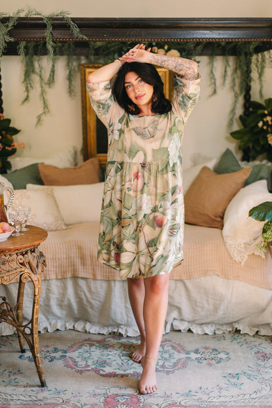 Fleur De Soleil Artist Dress Tunic w/ Pockets & Florals Pre-Order March 2026