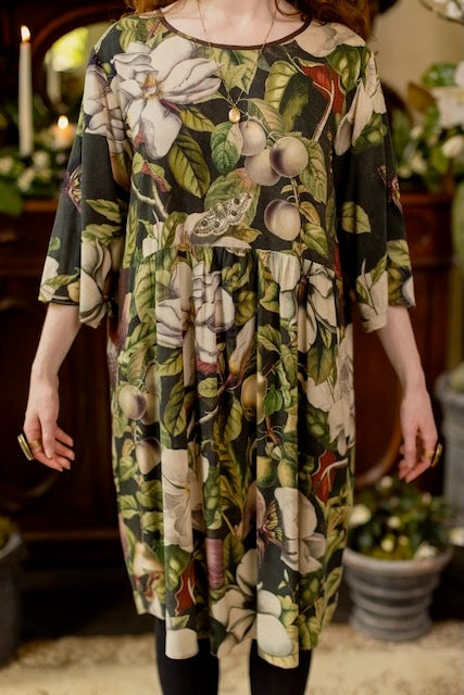 Fleur De Lune Artist Dress Tunic w/ Pockets, Florals & Bees Pre-Order - Ships In September