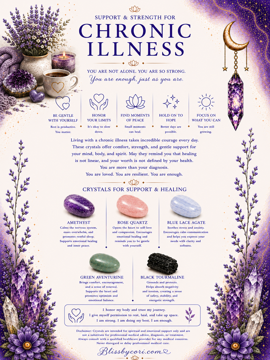 Chronic Illness Support Gemstone Bracelet Stack