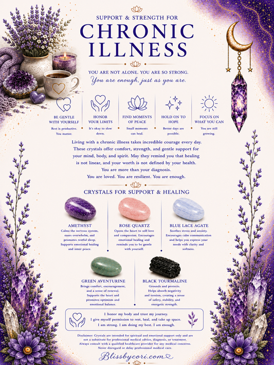 Chronic Illness Support Gemstone Bracelet Stack