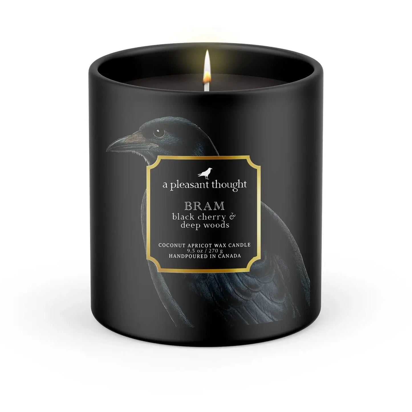 Bram | Black Cherry & Deep Woods | Raven Candle -  A Pleasant Thought Candle Co