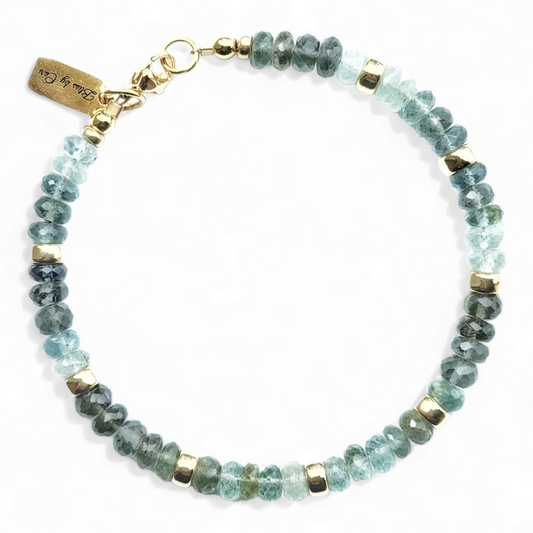 6mm Moss Aquamarine Reiki Healing Beaded Gemstone Bracelet