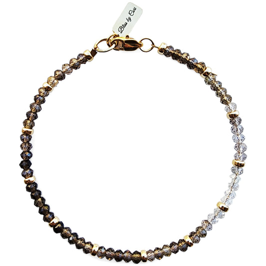 4mm Shaded Smoky Quartz Reiki Healing Gemstone Beaded Bracelet