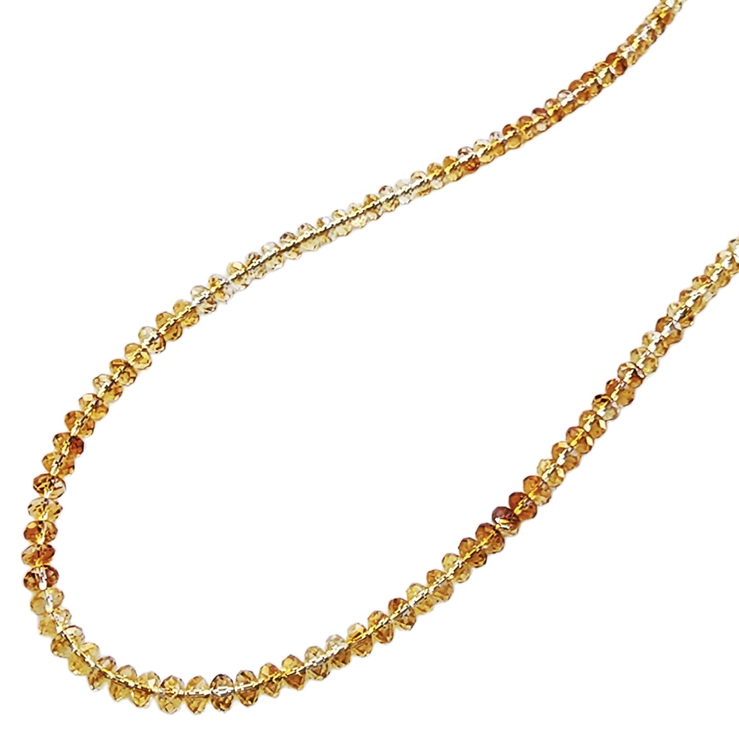 6mm Shaded Citrine Unisex Reiki Healing Beaded Gemstone Necklace