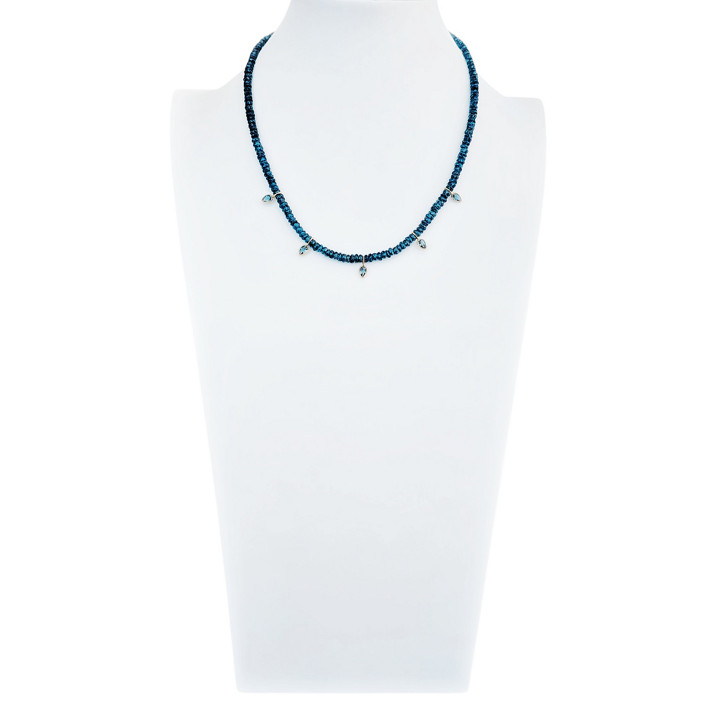 London Blue Topaz Beaded Gemstone Necklace