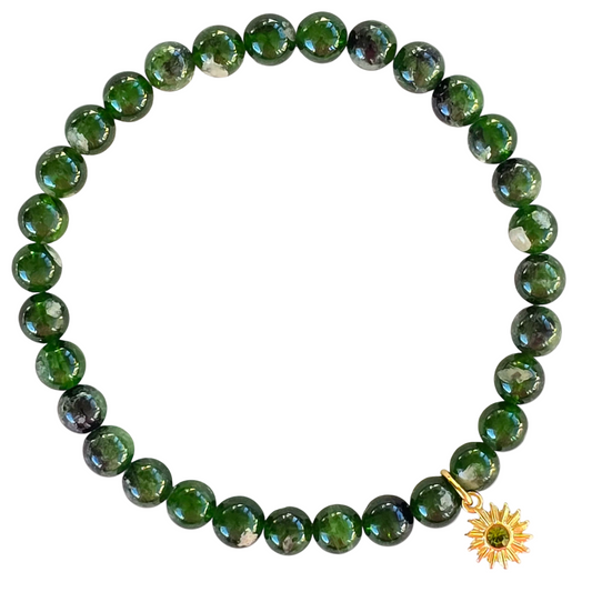 Chrome Diopside Charm Bracelet