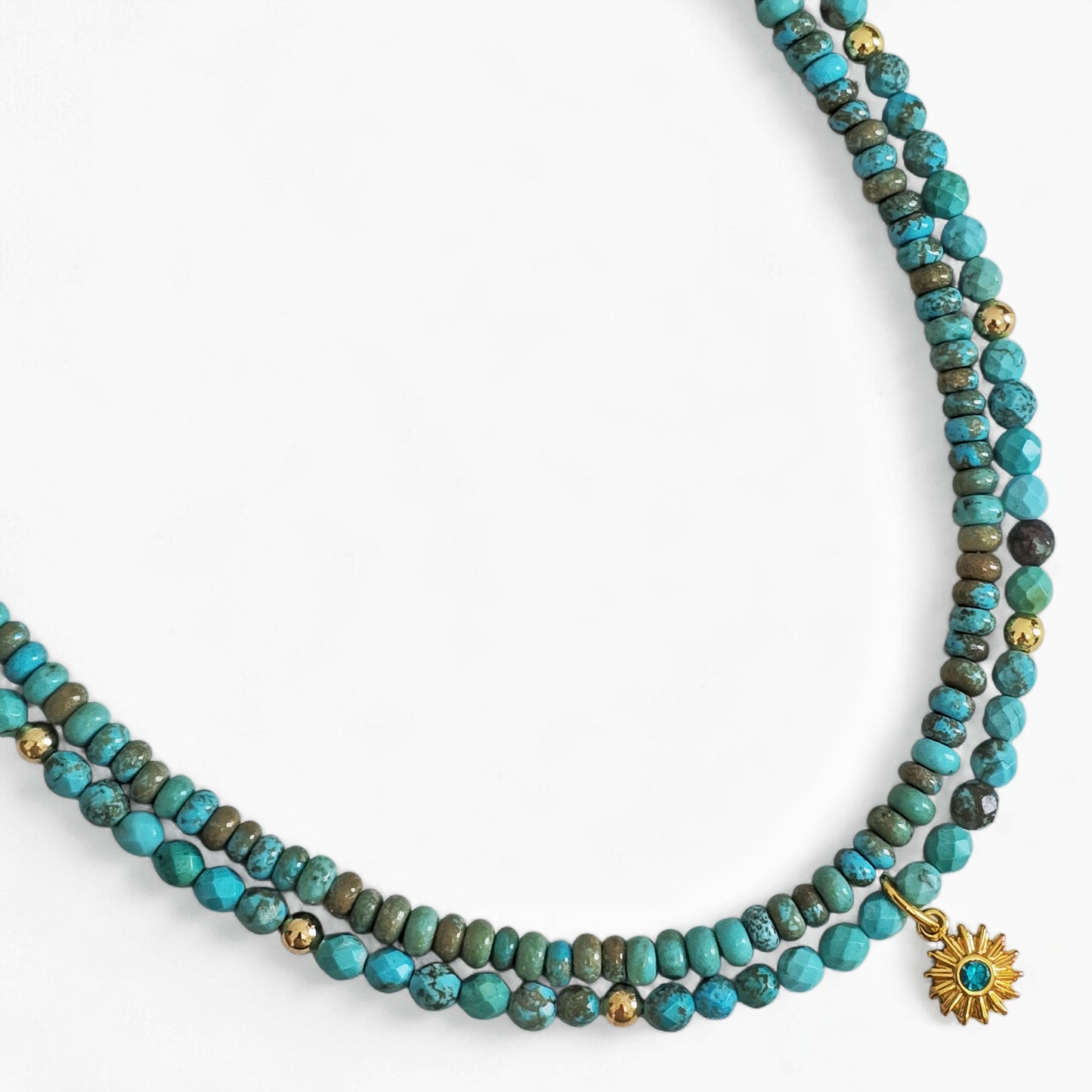 Dainty Minimalist Turquoise Gemstone Necklace Set