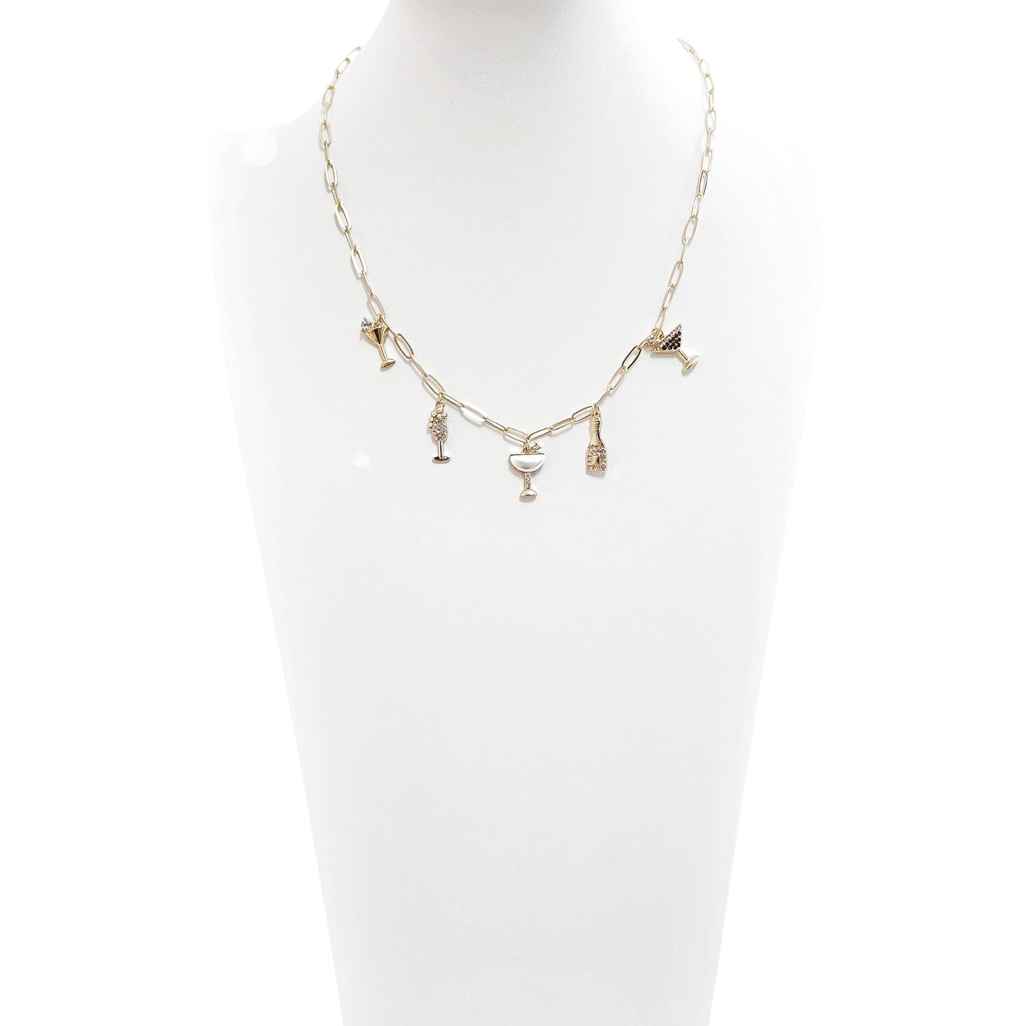 New Year's Eve Cocktail Drink Necklace