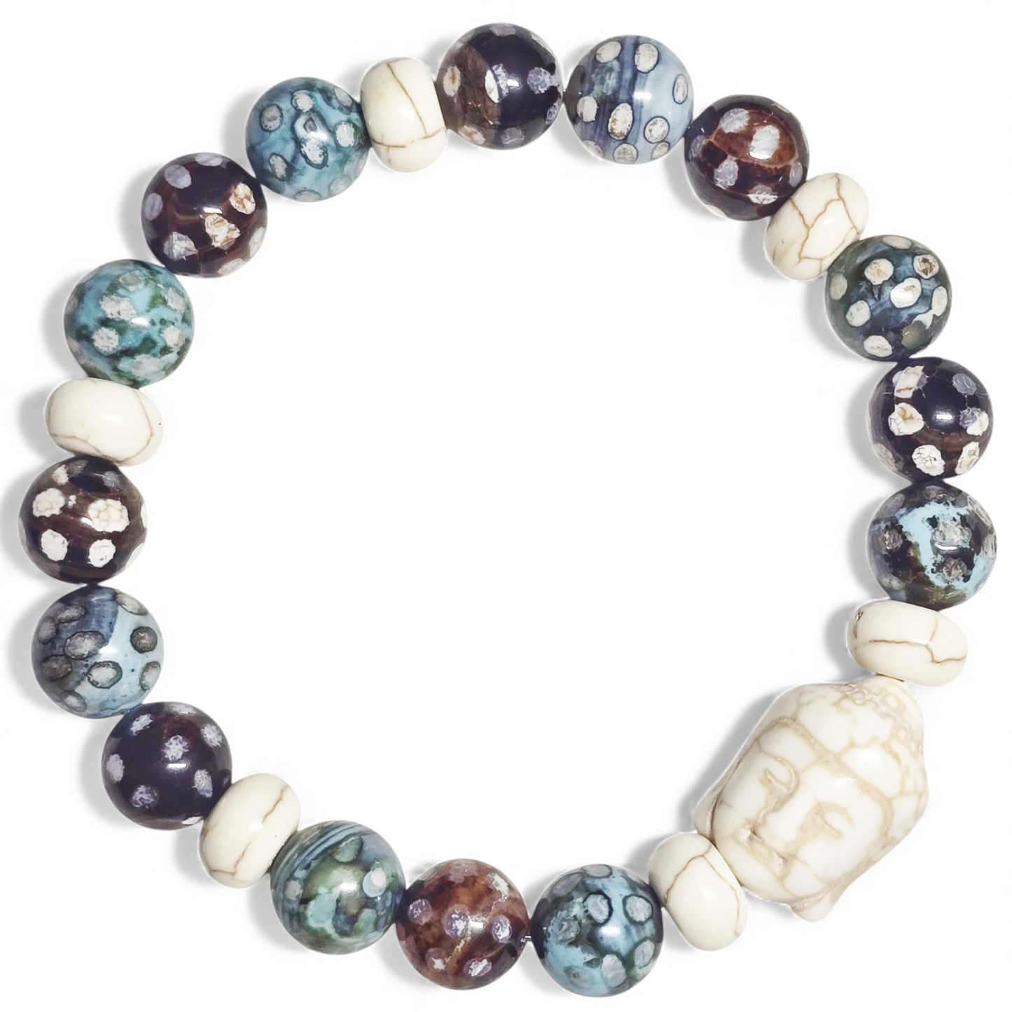 Mixed Gemstone Buddha Beaded Bracelet